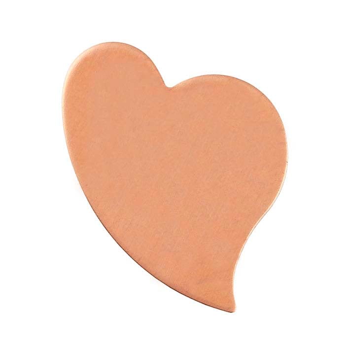 Copper Swept Heart Stamping, 1.02mm