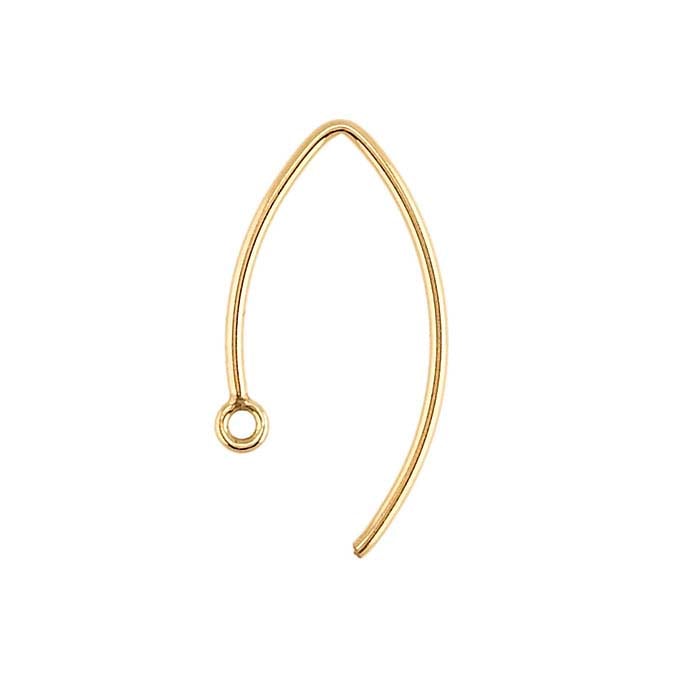 14/20 Yellow Gold-Filled Marquise Ear Wire with Closed Ring