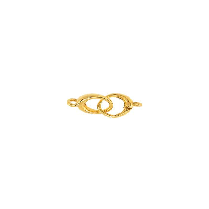 14K Yellow Gold 23 x 6.5mm Oval Hook & Eye Clasp