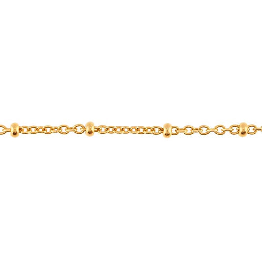 14/20 Yellow Gold-Filled 1.2mm Cable Chain with 2mm Beads