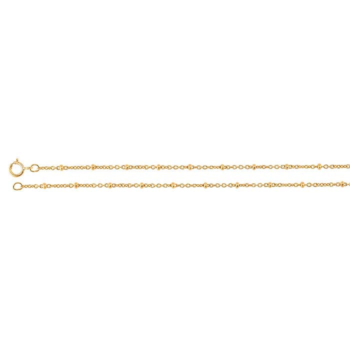14/20 Yellow Gold-Filled 1.2mm Cable Chain with 2mm Beads