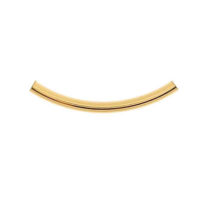 14/20 Yellow Gold-Filled 25 x 2mm Curved Tube Bead
