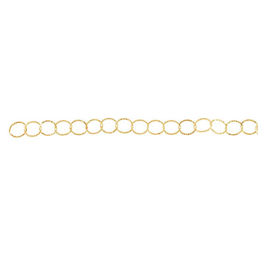 14/20 Yellow Gold-Filled 9mm Patterned Flat Oval Cable Chain, By the Foot