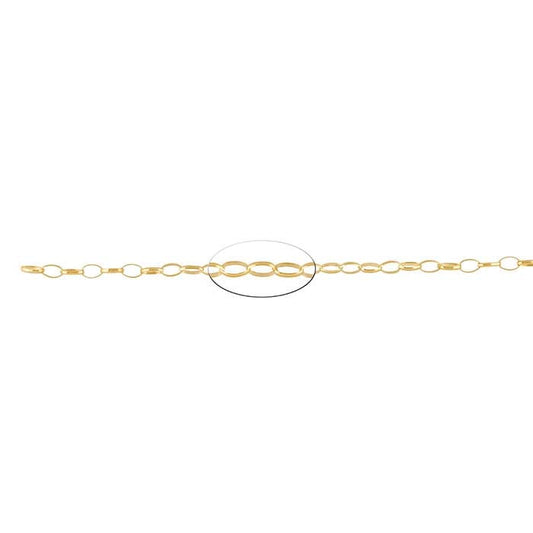 14/20 Yellow Gold-Filled 3.7mm Oval Rolo Chain, By the Foot