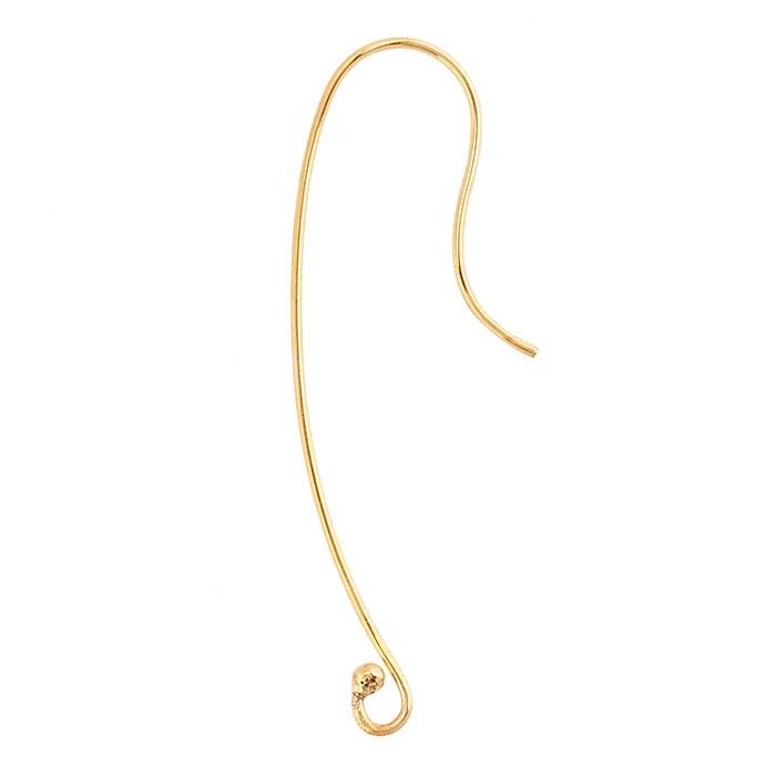 Long Ear Wire with Loop and Ball End