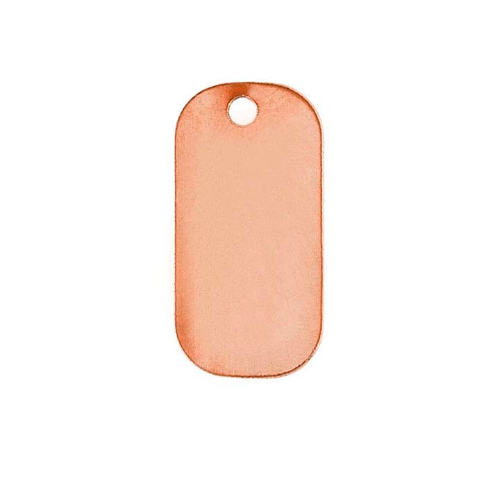 Copper 25 x 13mm Rounded Rectangle Tag, 0.51mm
