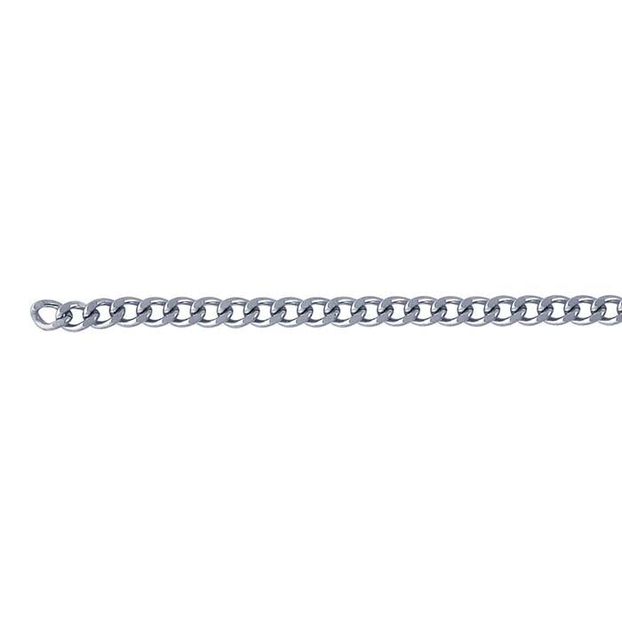 Stainless Steel 2.3mm Diamond-Cut Curb Chain, 6.1 m. Spool