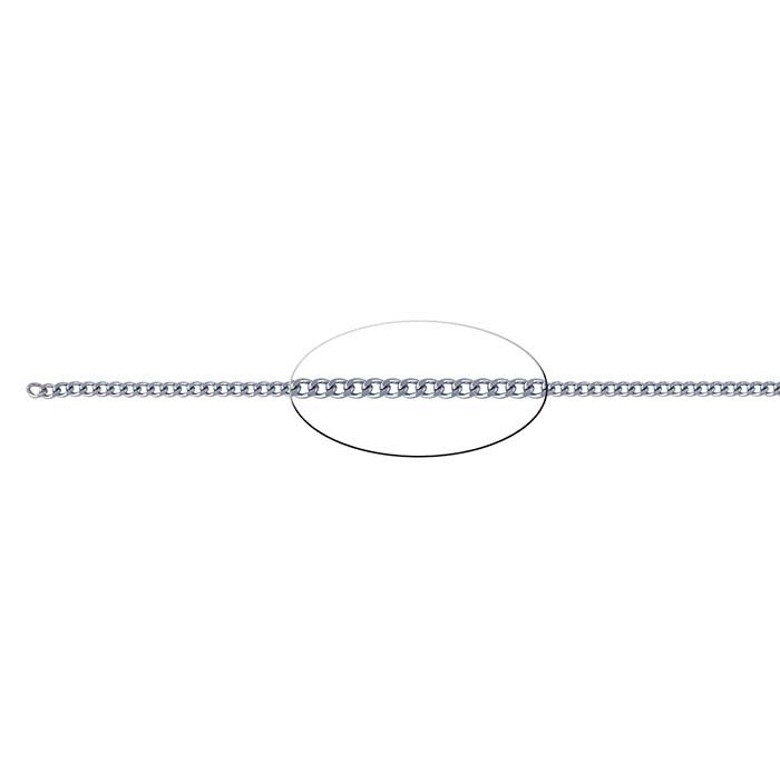 Stainless Steel 2.3mm Diamond-Cut Curb Chain, 6.1 m. Spool