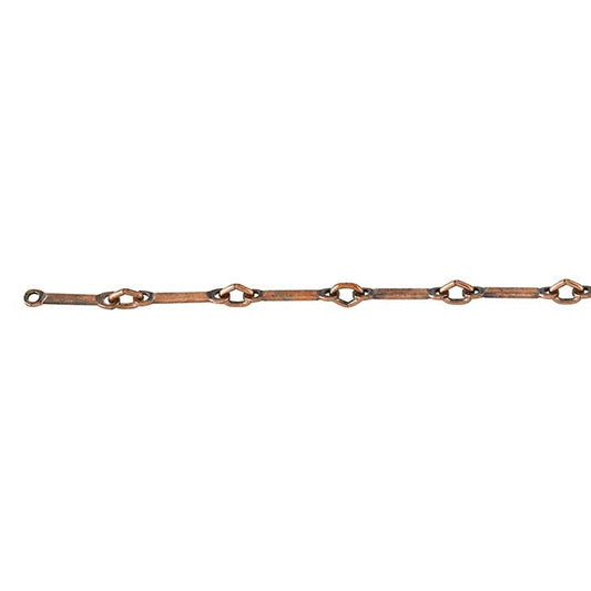 Chaîne à barre et maillon plaquée cuivre oxydé en acier, 1 mm, bobine de 6,1 m.