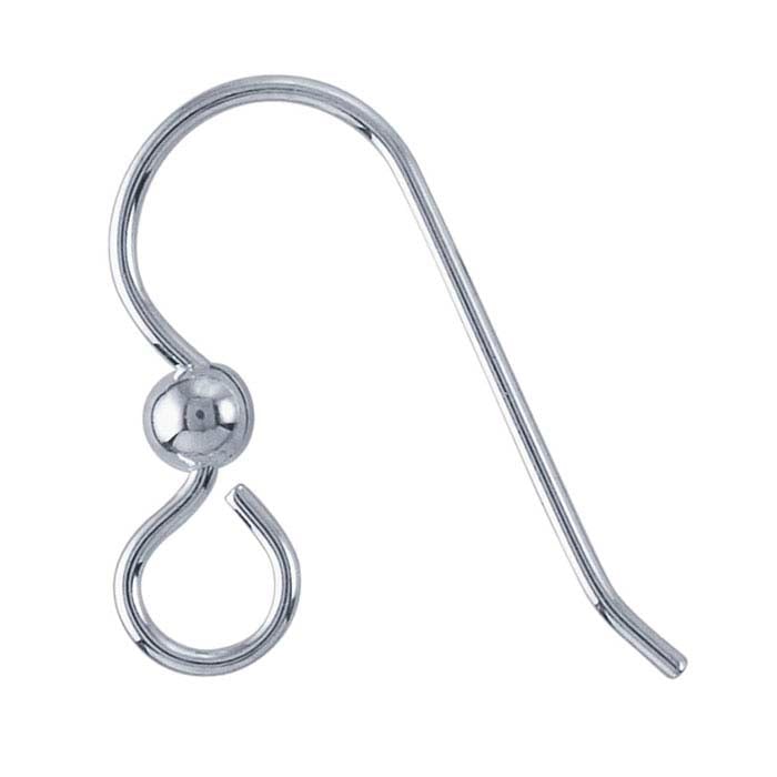 Sterling Silver Heavy Ear Wire with Large Loop and 3mm Bead