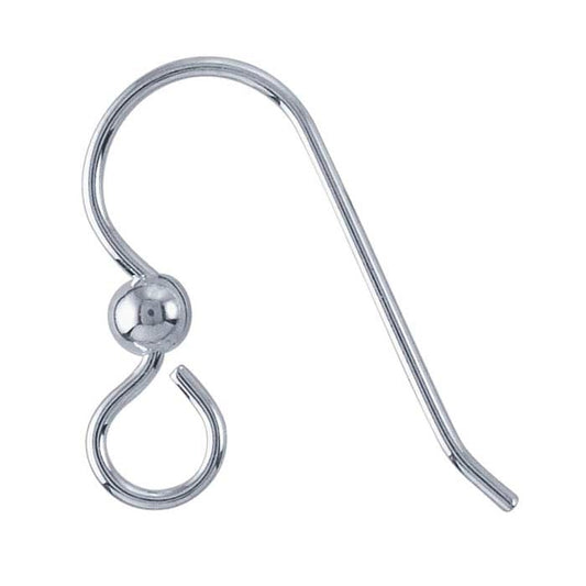 Sterling Silver Heavy Ear Wire with Large Loop and 3mm Bead