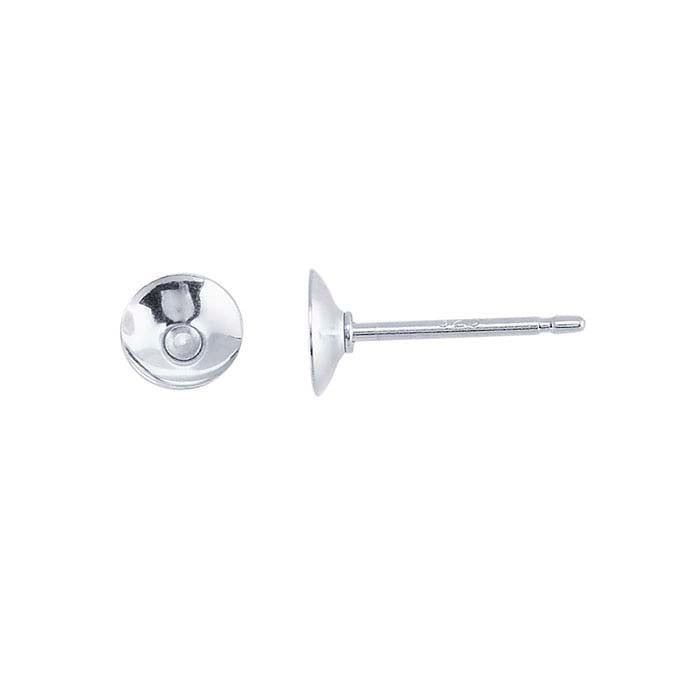 Sterling Silver 5mm Pearl Post Earring Mounting