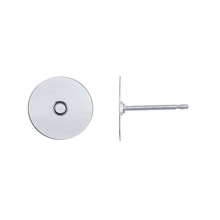 Sterling Silver Ear Post with 9.6mm Pad