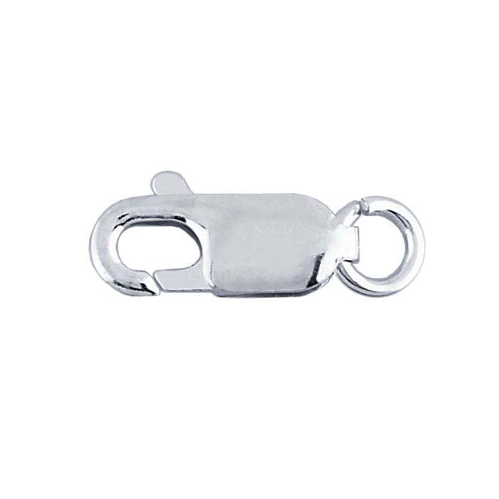 Sidabro spalvos 14,5 x 4,5 mm ovalo formos omaro užsegimas su atviru žiedu