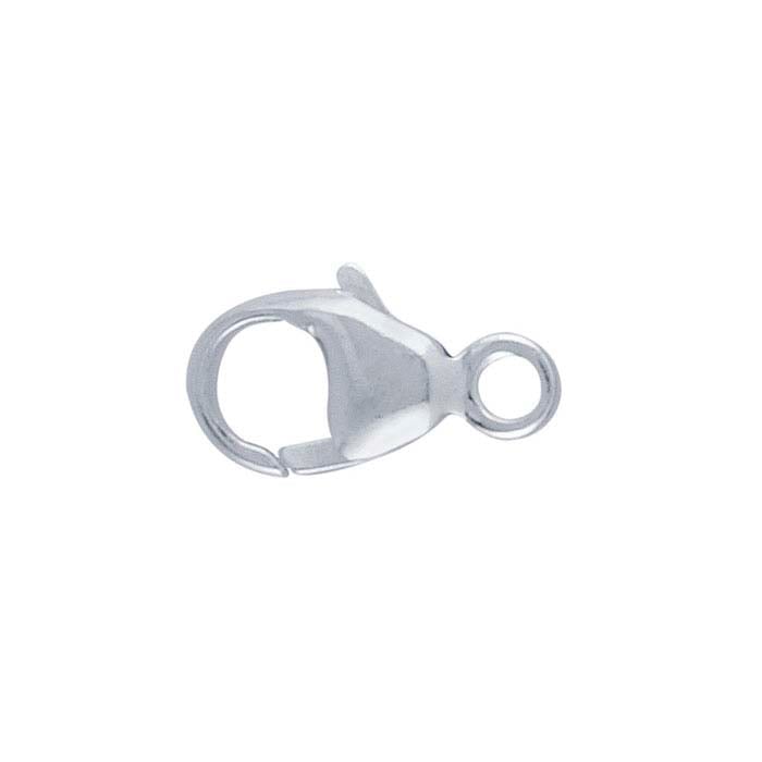 Sterling Silver 9.3 x 5mm Teardrop Lobster Clasp with Closed Ring