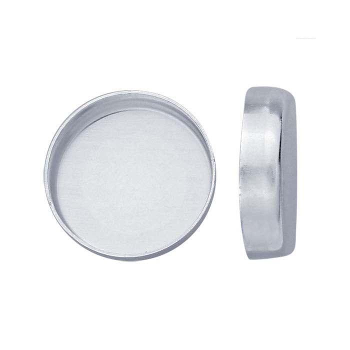 Sidabro 10 mm apvalus bezelio tipo laikiklis
