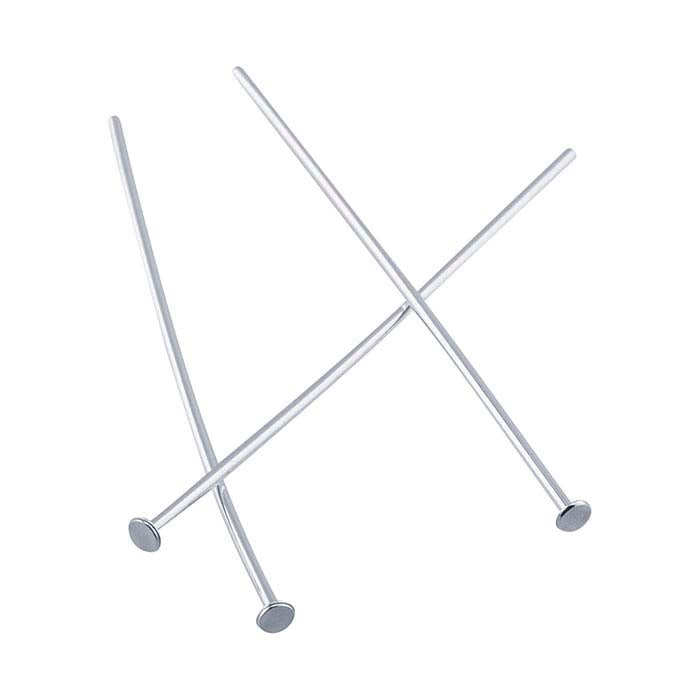 Sterling Silver 31.75mm 1.9mm Flat Head Pin, 0.72mm, 1/2-Hard