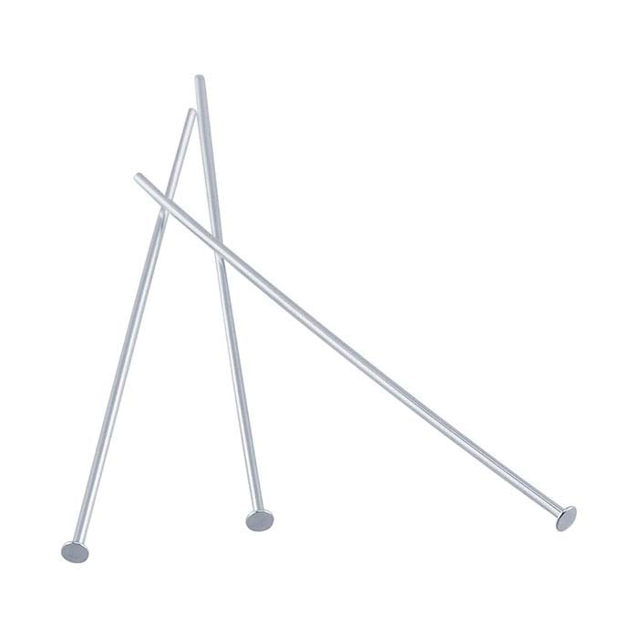 Sterling Silver 38.1mm 1.9mm Flat Head Pin, 0.72mm, 1/2-Hard