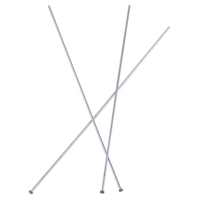Sterling Silver 101.6mm 1.9mm Flat Head Pin, 0.72mm, 1/4-Hard