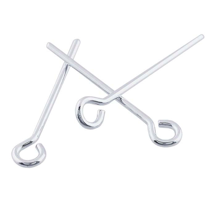 Sterling Silver 12.7mm Eye Pin, 0.72mm, 1/2-Hard