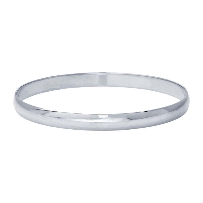 Sterling Silver Half-Round Bangle Bracelet