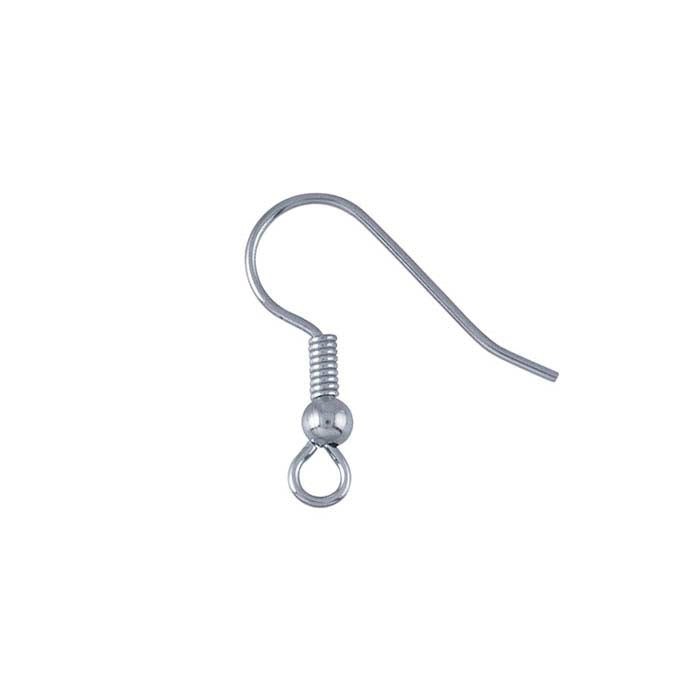 Stainless Steel Ear Wire with Loop, 3mm Bead and Coil