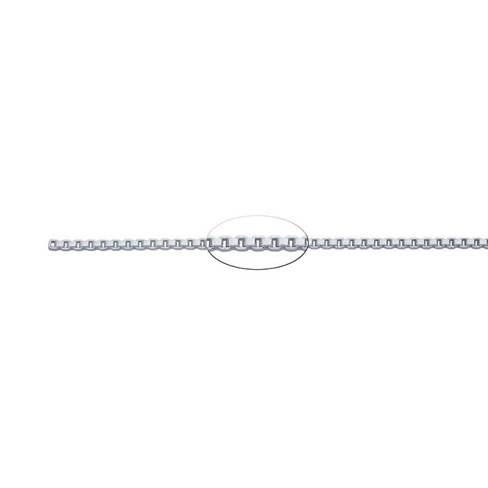 Sterling Silver 2.5mm Venetian Box Chain, By the Foot