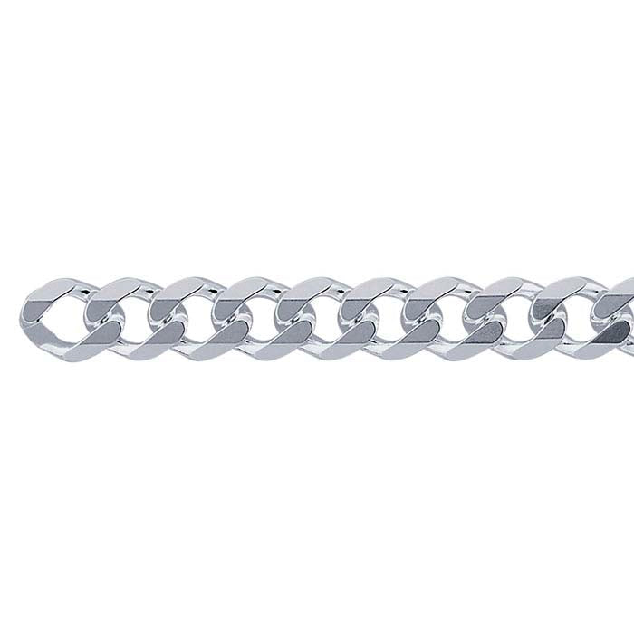 Sterling Silver 5.5mm Beveled Curb Chain, By the Foot