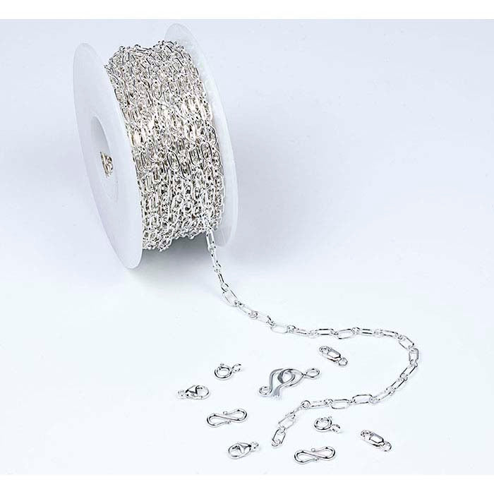 Sterling Silver Oval Long & Short Chain