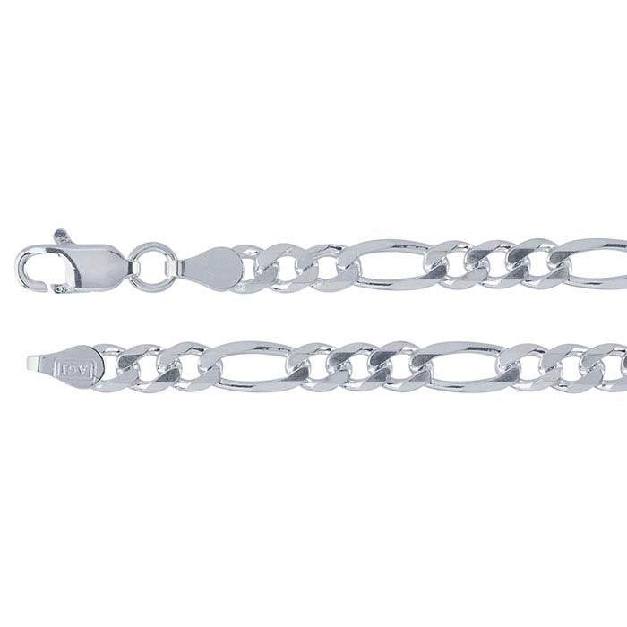 Srebrny łańcuszek Figaro 4,3 mm z diamentowym cięciem