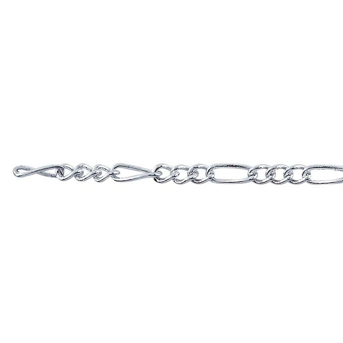 Sterling Silver 1.5mm Figaro Chain, By the Foot