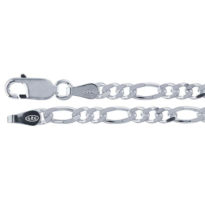 Catena Figaro in Argento Sterling 3mm con Taglio Diamante