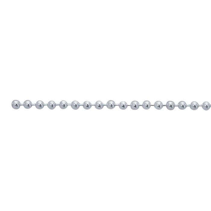 Sterling Silver 2mm Bead Chain, By the Foot