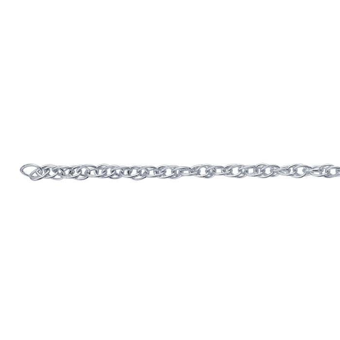 Sterling Zilver 2,1mm Dubbele Touwketting, Per Voet