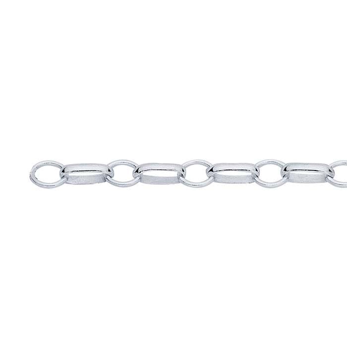 Sterling Silver 5.3mm Long & Short Chain, By the Foot