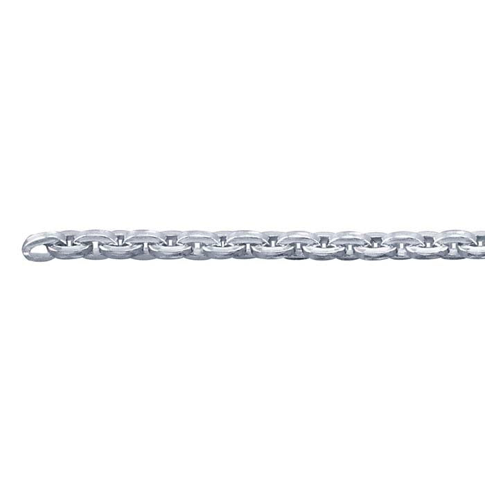 Corrente Oval de Cabo em Fio Quadrado de Prata Esterlina 2,2mm, Por Metro