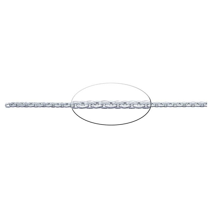 Corrente Oval de Cabo em Fio Quadrado de Prata Esterlina 2,2mm, Por Metro