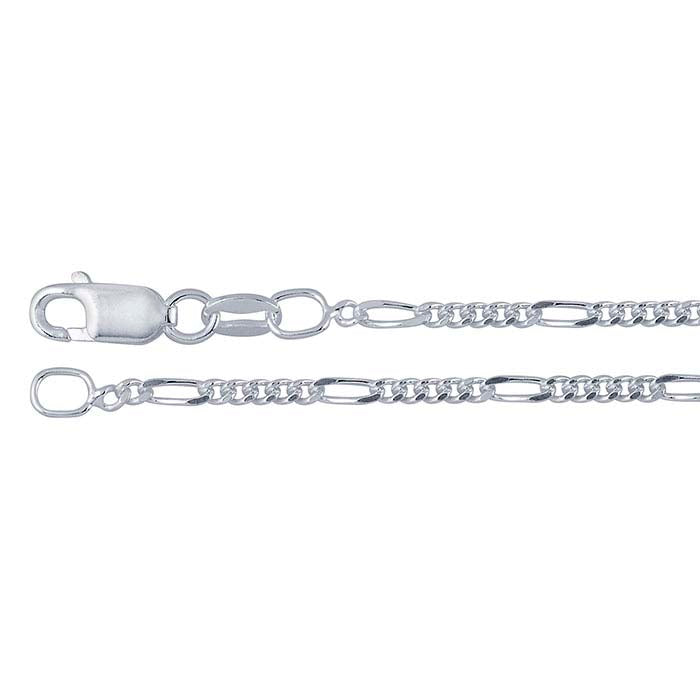 Figaro-Kette aus Sterlingsilber mit Diamantschliff, 1,8 mm