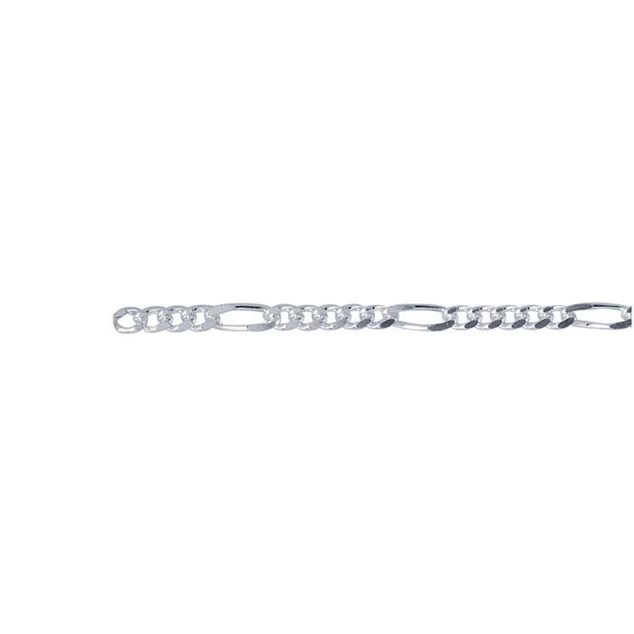 Sterling Silver 1.8mm Diamond-Cut Figaro Chain, By the Foot