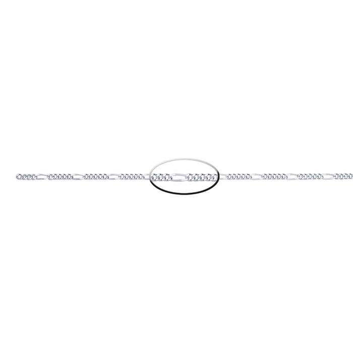 Sterling Silver 1.8mm Diamond-Cut Figaro Chain, By the Foot