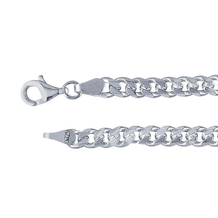 Sterling Silver 4mm Beveled Miami Cuban Chain