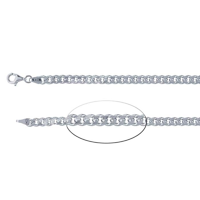 Sterling Silver 4mm Beveled Miami Cuban Chain