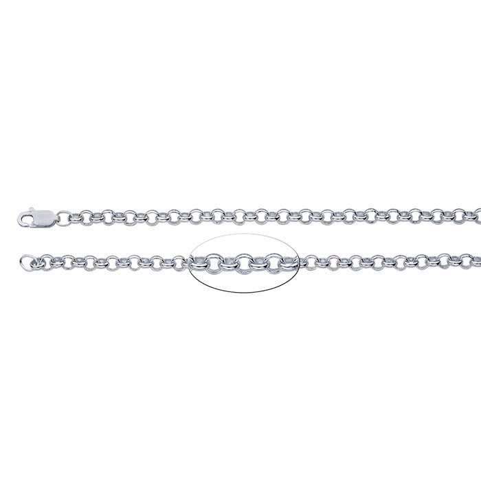 Sterling Silver 3.9mm Round Rolo Chain