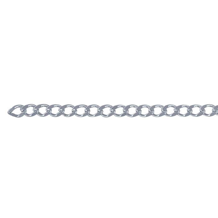 Sidabro 925 grandinėlė, 1,8 mm, deimantiniu pjūviu, Curb tipo, už pėdą