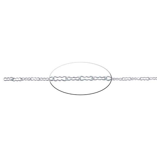 Sterling Silver 2,2 mm Krinkle-kedja, per fot