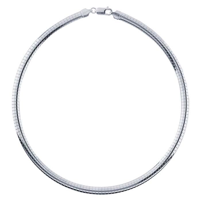 Sterling Silver Flat Omega Round Neck Chain