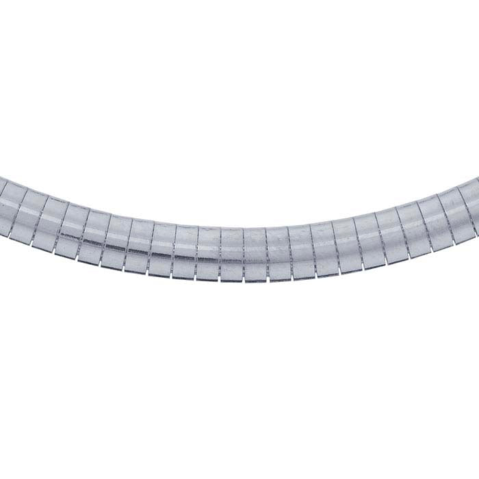 Sterling Silver 6mm Flat Omega Round Neck Chain