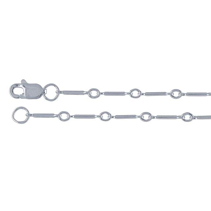 Sterling Silver 0.9mm Straight Bar & Link Chain