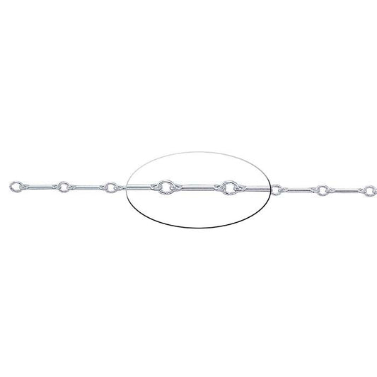 Sterling Silver 0,9 mm Rak Stav- och Länk Kedja, Per Fot