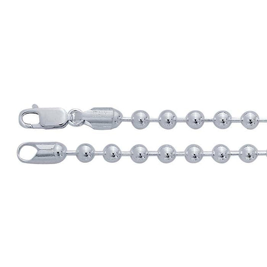 Sterling Silver 4mm Bead Chain Bracelet